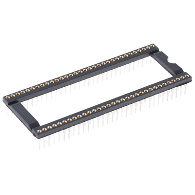 E-TEC 1.778mm Pitch Vertical 64 Way, Through Hole Turned Pin Open Frame IC Dip Socket, 3A