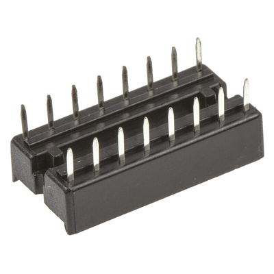 ASSMANN WSW 2.54mm Pitch Vertical 16 Way, Through Hole Stamped Pin Open Frame IC Dip Socket, 1A