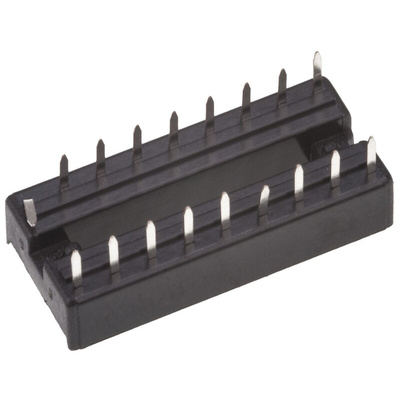 ASSMANN WSW 2.54mm Pitch Vertical 18 Way, Through Hole Stamped Pin Open Frame IC Dip Socket, 1A
