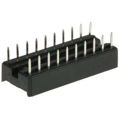ASSMANN WSW 2.54mm Pitch Vertical 20 Way, Through Hole Stamped Pin Open Frame IC Dip Socket, 1A