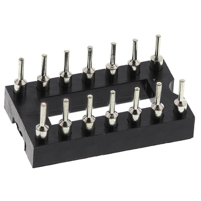 ASSMANN WSW 2.54mm Pitch Vertical 14 Way, Through Hole Turned Pin Open Frame IC Dip Socket, 3A