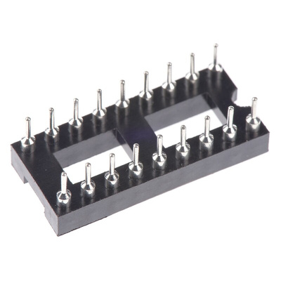 ASSMANN WSW 2.54mm Pitch Vertical 18 Way, Through Hole Turned Pin Open Frame IC Dip Socket, 3A