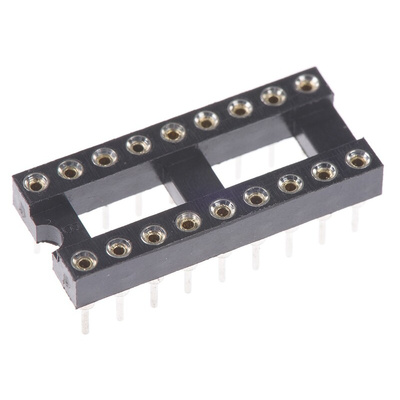 ASSMANN WSW 2.54mm Pitch Vertical 18 Way, Through Hole Turned Pin Open Frame IC Dip Socket, 3A