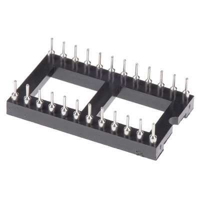 ASSMANN WSW 2.54mm Pitch Vertical 24 Way, Through Hole Turned Pin Open Frame IC Dip Socket, 3A