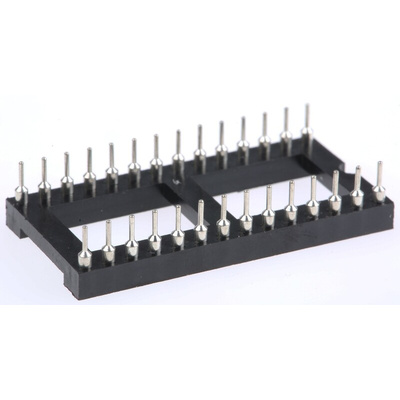 ASSMANN WSW 2.54mm Pitch Vertical 28 Way, Through Hole Turned Pin Open Frame IC Dip Socket, 3A