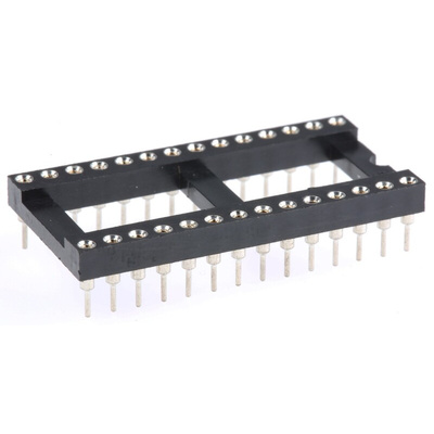 ASSMANN WSW 2.54mm Pitch Vertical 28 Way, Through Hole Turned Pin Open Frame IC Dip Socket, 3A