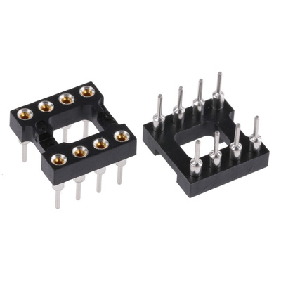 TE Connectivity, DIPLOMATE 800 2.54mm Pitch Vertical 8 Way, Through Hole Turned Pin Open Frame IC Dip Socket, 3A