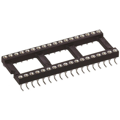 Preci-Dip 2.54mm Pitch Vertical 28 Way, SMT Turned Pin Open Frame IC Dip Socket, 1A