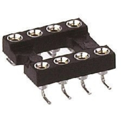 Preci-Dip 2.54mm Pitch Vertical 4 Way, SMT Turned Pin Open Frame IC Dip Socket, 1A