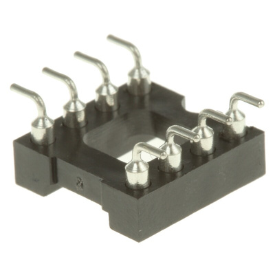 Preci-Dip 2.54mm Pitch Vertical 8 Way, SMT Turned Pin Open Frame IC Dip Socket, 1A