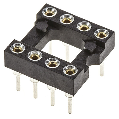 Preci-Dip 2.54mm Pitch Vertical 8 Way, Through Hole Turned Pin Open Frame IC Dip Socket, 1A