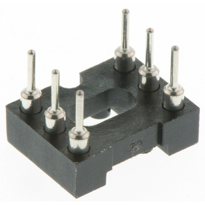 Preci-Dip 2.54mm Pitch Vertical 6 Way, Through Hole Turned Pin Open Frame IC Dip Socket, 1A