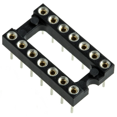 Preci-Dip 2.54mm Pitch Vertical 14 Way, Through Hole Turned Pin Open Frame IC Dip Socket, 1A