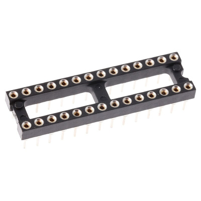 Preci-Dip 2.54mm Pitch Vertical 28 Way, Through Hole Turned Pin Open Frame IC Dip Socket, 1A