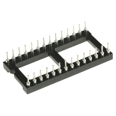 Preci-Dip 2.54mm Pitch Vertical 28 Way, Through Hole Turned Pin Open Frame IC Dip Socket, 1A