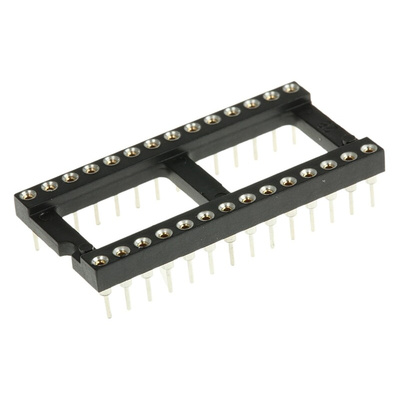 Preci-Dip 2.54mm Pitch Vertical 28 Way, Through Hole Turned Pin Open Frame IC Dip Socket, 1A