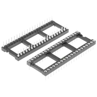 Preci-Dip 2.54mm Pitch Vertical 40 Way, Through Hole Turned Pin Open Frame IC Dip Socket, 1A