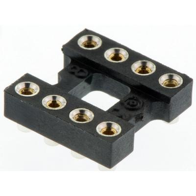 Aries Electronics 2.54mm Pitch Vertical 8 Way, SMT Open Frame IC Dip Socket, 3A