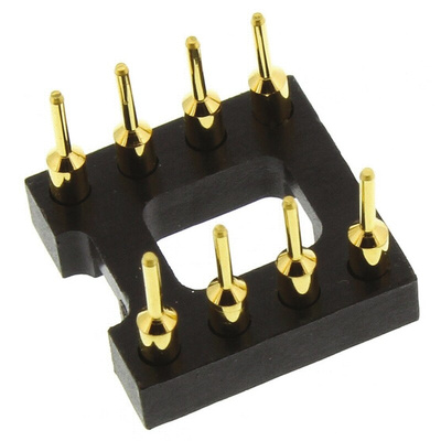 TE Connectivity 2.54mm Pitch Vertical 8 Way, Through Hole Turned Pin Open Frame IC Dip Socket, 3A