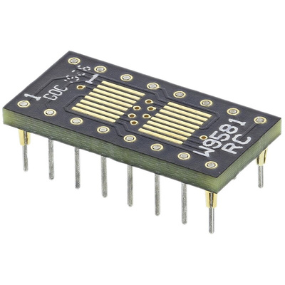 Winslow Straight Through Hole Mount 0.65 mm, 2.54 mm Pitch IC Socket Adapter, 16 Pin Female SOP to 16 Pin Male DIP