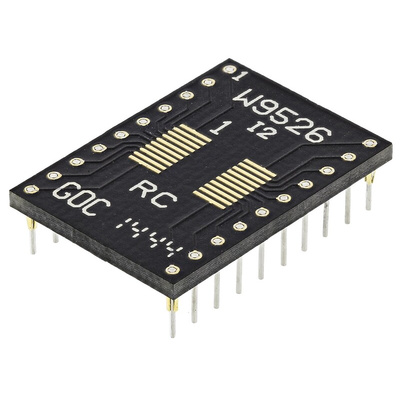 Winslow Straight Through Hole Mount 0.65 mm, 2.54 mm Pitch IC Socket Adapter, 20 Pin Female SOP to 20 Pin Male DIP
