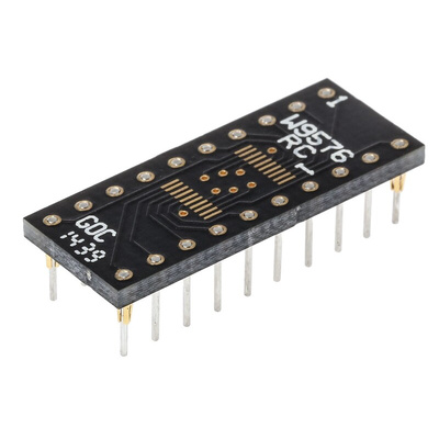 Winslow Straight Through Hole Mount 0.5 mm, 2.54 mm Pitch IC Socket Adapter, 20 Pin Female SOP to 20 Pin Male DIP