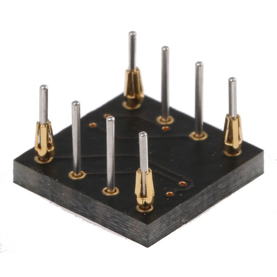 Winslow Straight Through Hole Mount 1.27 mm, 2.54 mm Pitch IC Socket Adapter, 8 Pin Female QFN to 8 Pin Male DIP