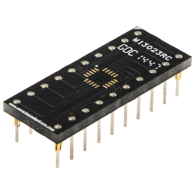 Winslow Straight Through Hole Mount 0.5 mm, 2.54 mm Pitch IC Socket Adapter, 20 Pin Female QFN to 20 Pin Male DIP