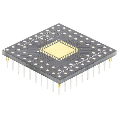 Winslow Straight Through Hole Mount 0.5 mm, 2.54 mm Pitch IC Socket Adapter, 64 Pin Female QFN to 64 Pin Male PGA
