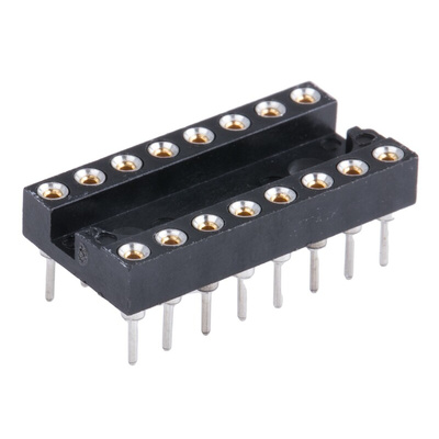TE Connectivity 2.54mm Pitch Vertical 16 Way, Through Hole Standard Pin Closed Frame IC Dip Socket