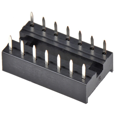 TE Connectivity, 1-2199298 2.54mm Pitch Straight 14 Way, Through Hole Standard Pin Ladder IC Dip Socket, 1A