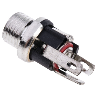 RS PRO DC Socket Rated At 5.0A, 12.0 V, Panel Mount, length 21.3mm, Nickel