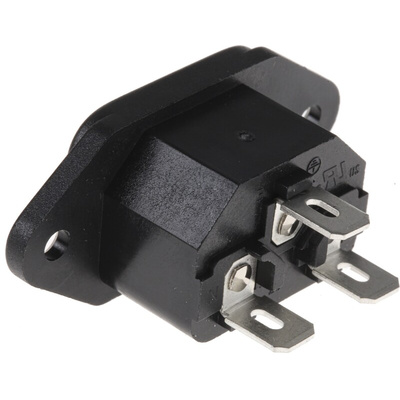 RS PRO C14 Panel Mount IEC Connector Male, 10A, 250 V