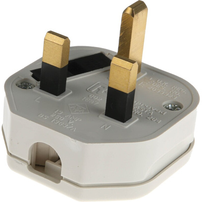 RS PRO UK Mains Plug, 13A, Cable Mount, 250 V ac