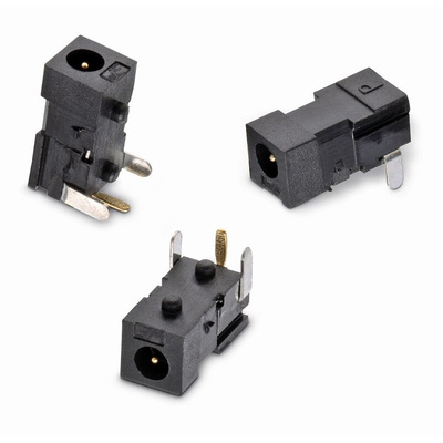 Wurth Elektronik, WR-DC Right Angle DC Socket Rated At 2.0A, 12.0 V, Panel Mount, length 5.0mm, Gold, Tin