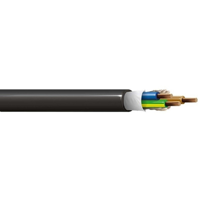 Belden 3 Core Power Cable, Black Polyvinyl Chloride PVC Sheath 76m, 10 A 300 V ac