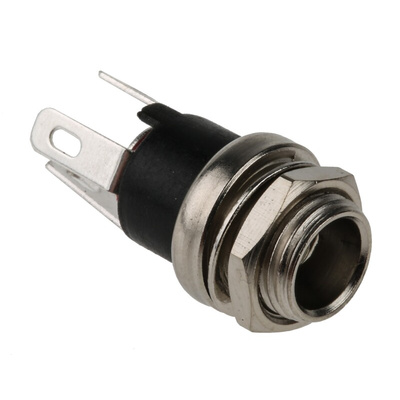 RS PRO DC Socket, Panel Mount, length 21.3mm, Gold, Nickel