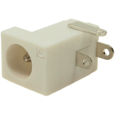 RS PRO Right Angle DC Socket Rated At 2.0A, 16.0 V, PCB Mount, length 15.2mm, Nickel, Silver