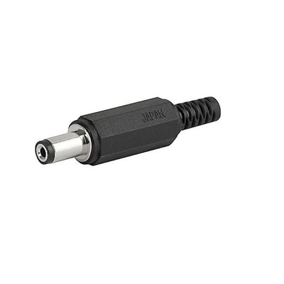 Schurter, 4840 DC Plug Rated At 500mA, 12 VDC, Cable Mount, length 46mm, Nickel