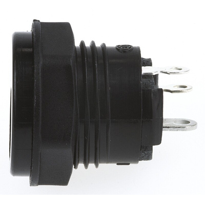 Schurter, JSBJ5 DC Socket Rated At 2.0A, 18.0 V, Panel Mount, length 18.2mm, Nickel, Silver