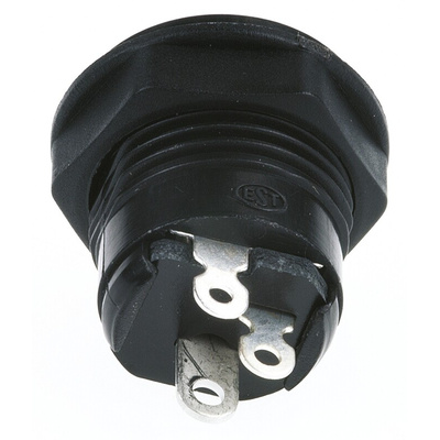 Schurter, JSBJ5 DC Socket Rated At 2.0A, 18.0 V, Panel Mount, length 18.2mm, Nickel, Silver