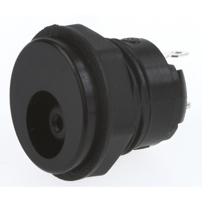 Schurter, JSBJ5 DC Socket Rated At 2.0A, 18.0 V, Panel Mount, length 18.2mm, Nickel, Silver