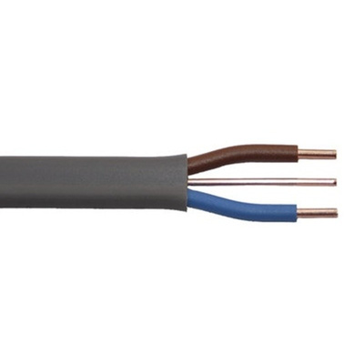 Prysmian 2+E Core 6 mm² Power Cable, Grey Polyvinyl Chloride PVC Sheath 100m, 47 A 500 V