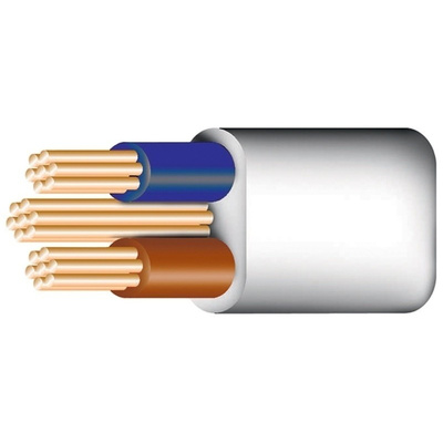 Prysmian 2+E Core 4 mm² Power Cable, Grey Polyvinyl Chloride PVC Sheath 50m, 37 A 240 V