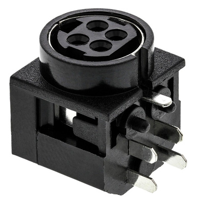 Kycon, KPJX Right Angle DC Socket Rated At 7.5A, 48.0 V, PCB Mount, length 17.0mm, Tin