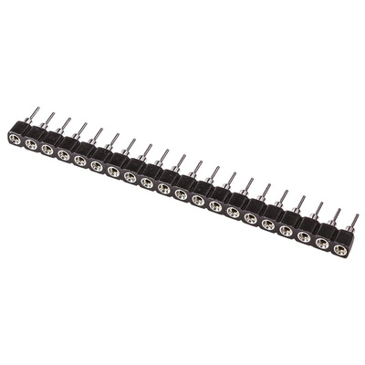 20 Way TE Connectivity Straight Through Hole 2.54mm SIL Socket, Solder, 1A