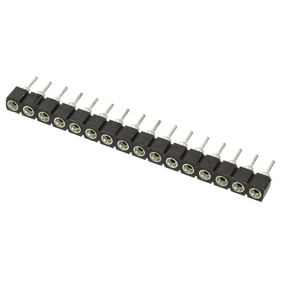 16 Way TE Connectivity Straight Through Hole 2.54mm SIL Socket, Solder, 1A