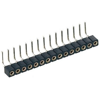 4 Way Preci-Dip Right Angle Through Hole 2mm SIL Socket, Solder, 3A 100 V ac, 150 V dc