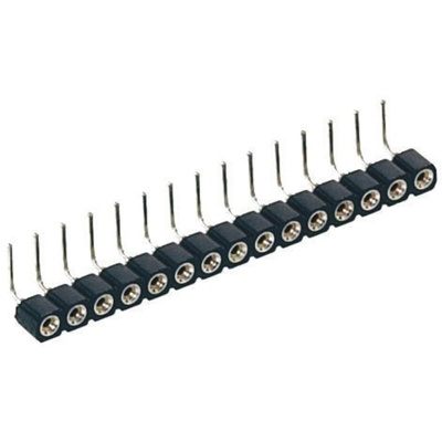 10 Way Preci-Dip Right Angle Through Hole 2.54mm SIL Socket, Solder, 3A 100 V ac, 150 V dc
