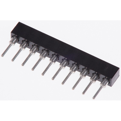 10 Way Preci-Dip Straight Through Hole 2mm SIL Socket, Solder, 3A 100 V ac, 150 V dc